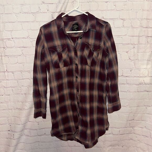 Harley-Davidson Women's Plaid Flannel Button-Up Shirt Size M Multicolor - Picture 1 of 4